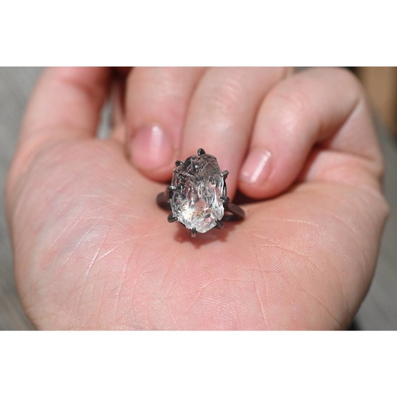 Natural Diamond Ring, Raw Diamond Ring, Uncut Diamond Ring, Engagement R… - Picture 3 of 3